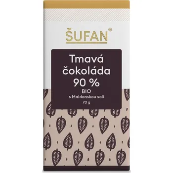 Čokoláda Šufan Tmavá čokoláda 90% s maldonskou solí BIO (70 g) - Peru