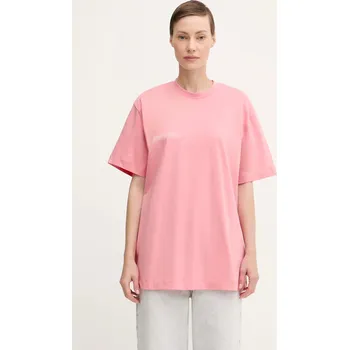 Pánské tričko Bavlněné tričko Pangaia Midweight T-shirt, XL, růžová, 34X