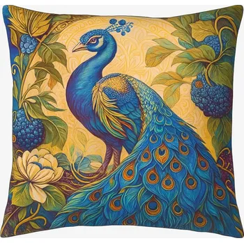 Povlak na dekorativní polštářek Povlak na polštář 45 x 45 cm - Páv s ostružinami