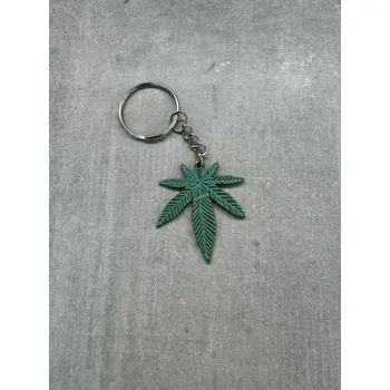 Přívěsek na klíče - list konopí