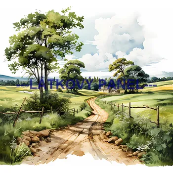 Látkový panel - Krajinka - KR-16 Velikost: 15x15cm, Materiál: Úplet