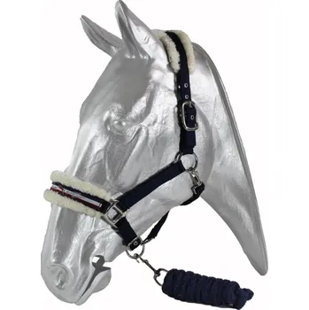 KENTAUR Ohlávka s vodítkem KenTaur beránek modrá/červená