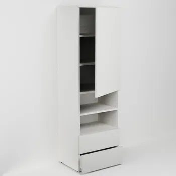 Šatní skříň Vysoká skříň s dvířkem a dvěma zásuvkami s nikou (v. 160 cm)
