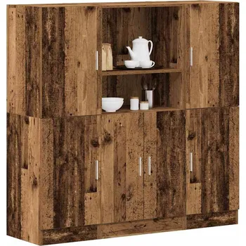 Příborník do zásuvky vidaXL Sada 3 kusů kuchyňských skříněk kompozitní dřevo [3324155] Barva: Staré dřevo