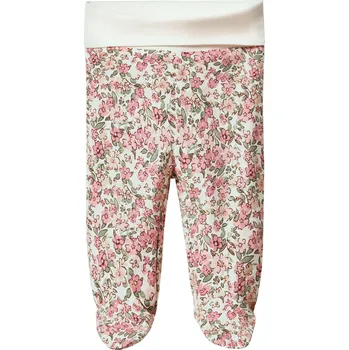 Dívčí oblečení lupilu® Dívčí kalhoty s BIO bavlnou (bílá/květiny, 74/80)