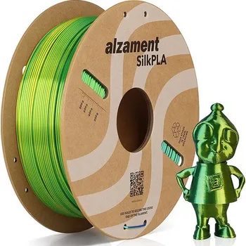 3D tisk Alzament PLA Silk Tri Color 1 kg Yellow-Blue-Green