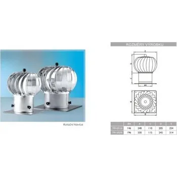 Komín DO-TRN 150 - rotační deflektor TOMEX a Novák, s.r.o. 53-14-801-12715