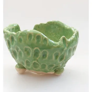Květináč Keramická Skořápka 7 x 7 x 5 cm zelená