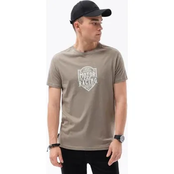 Pánské tričko s potiskem ANGEL hnědé