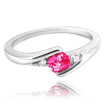 Šperk MINET Elegantní stříbrný prsten s červeným zirkonem vel. 49 JMAN0046RR49 SKLAD