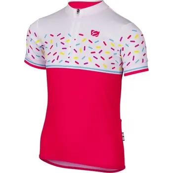 cyklistický dres Dětský dres ETAPE RIO, vel. 152/158, růžová/bílá (materiál MicroCool, přední zip 14 cm)