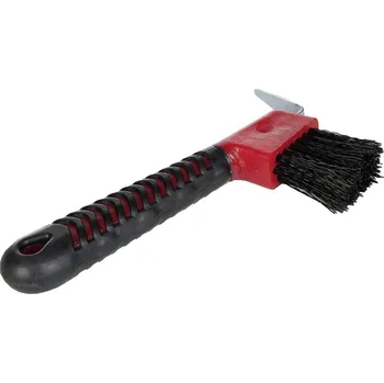 HKM Kopytní háček s kartáčem - ručka s gumovým potahem mix barev