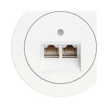 Elektrická zásuvka Zásuvka datová, 2xRJ 45, FTP, Cat.6/ Class E, Berker R. Classic Mono bílý kompletní