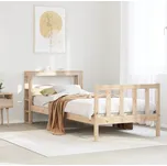 vidaXL Rám postele s čelem voskově hnědý 90 x 190 cm masivní borovice [3305915] Barva: Přírodní