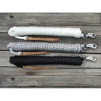 Lonž-lano 7,5m pro horsemanship černá, Barva černá-bílá