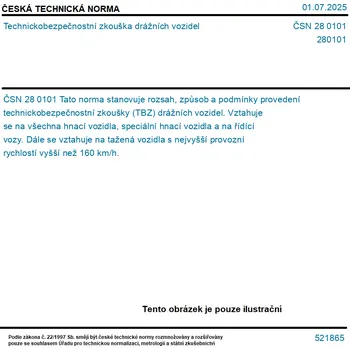 ČSN 28 0101 - Technickobezpečnostní zkouška drážních vozidel - Tisk