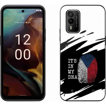 Vlajka Gelový kryt mmCase na Nokia XR21 - vlajka otisk prstu černobílé pozadí