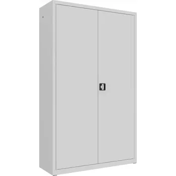 Kovová dílenská skřín, 199 x 120 x 60 cm, 4 police, 100 kg/pol., šedá-šedá