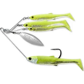 Umělá nástraha LIVETARGET - Rotačka Baitball Minnow Spinner Rig 7 g Purple Chartreuse Silver