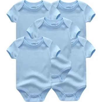 Kojenecké bavlněné body pro kluky - set 5 ks (vel. 3-12 měs.) Barva: BDS5707 (sv. modrá), Velikost: 9 měsíců