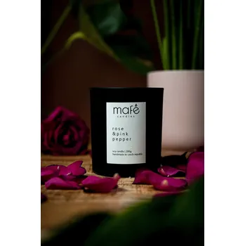 Svíčka Mafe candles Sójová svíčka | Růže & růžový pepř | 200g