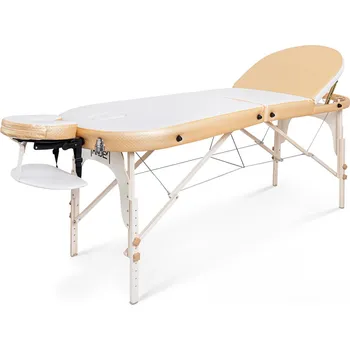 Masážní stůl Skládací masážní stůl Tandem Profi W3D Oval Contour Duo bílo-zlatá 195*70 cm | 14,4 kg | bílo-zlatá