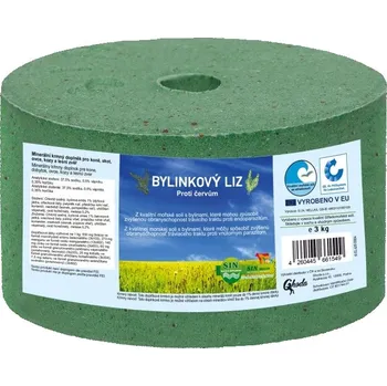 Krmivo pro hospodářské zvíře Bylinkový liz proti červům pro koně, skot, ovce, kozy a lesní zvěř 3kg