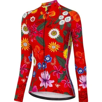 cyklistický dres Cyklodres CYCOLOGY Winter Aloha, dámský, dlouhý rukáv (Motiv Aloha, velikost M)