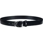 HKM Kožený opasek Beth černý/stříbrný 90