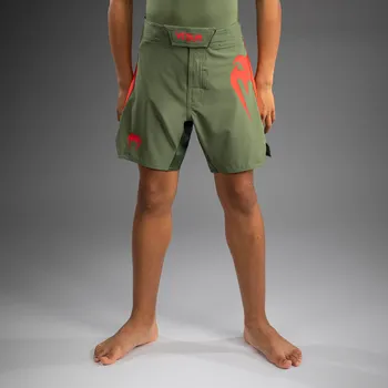 MMA DĚTSKÉ Fight šortky Venum Light Kids - Army Green/Orange Velikost: 12 let