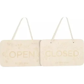 Dřevěná hračka Le Toy Van Závěsná dřevěná tabulka OPEN/CLOSED