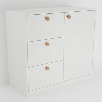 Komoda Komoda se třemi zásuvkami a jedním dvířkem - vysoká
