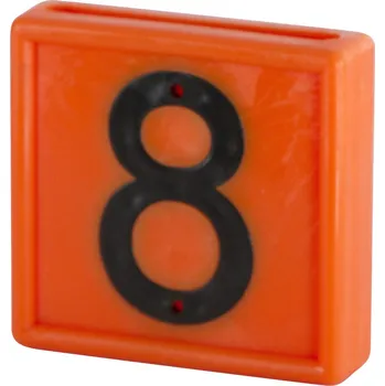 Plastové číslo na obojek, jednomístné, oranžové varianta 8