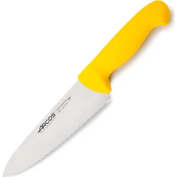 Kuchyňský nůž Kuchyňský Nůž Arcos Cocinero De Filo Serrado Color Amarillo Serie 2900 200 mm