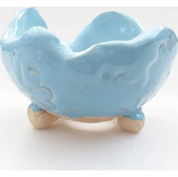 Květináč Keramická Skořápka 7 x 7 x 6 cm modrá