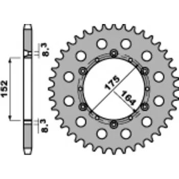 Nářadí na motocykly Ocelová standardní zadní řetězová kola PBR 856 - 520 856.41.C45