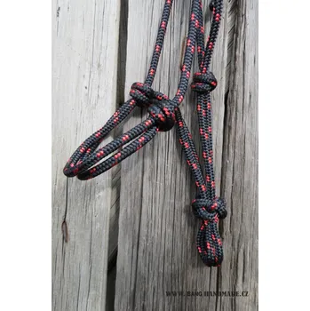 Ohlávka provazová /černo-červená/, Velikost 2