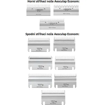 Úprava srsti hospodářského zvířete Spodní stříhací nůž Aesculap Econom pro standardní stříhání koní a skotu, 31 zubů/3mm