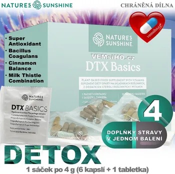 ❤️ NSP DTX Basics | DETOX | 1 sáček | AKCE: SLEVA - 6 % až - 12 % ❤️ 1 sáček po 4 g (6 kapslí + 1 tabletka) ❤️ Nature's Sunshine® USA ❤️ VEMsiHO.cz - CHRÁNĚNÁ DÍLNA ❤️ Natures Sunshine ❤️