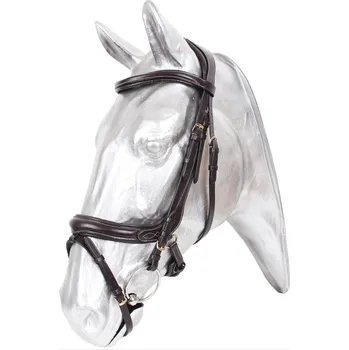 Vybavení pro koně KENTAUR Uzdečka KENTAUR anatomická s kontrastním prošitím full hnědá