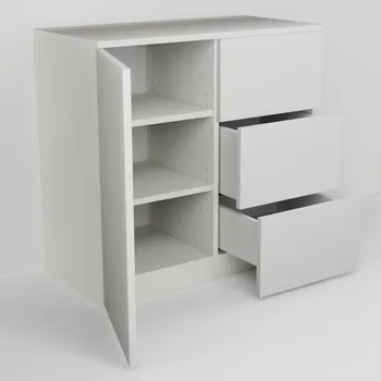 Komoda Komoda nízká s dvířkem a třemi zásuvkami (v. 76,5cm)