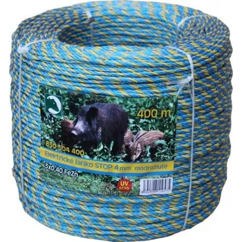 Ohradník Lano vodivé CZ,6mm bílo-modré 400m