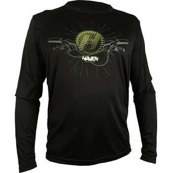 cyklistický dres Pánský dres HAVEN NAVAHO II LONG black/khaki, velikost S (Barva černá/khaki)