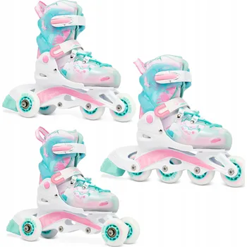 Kolečkové brusle Dětské kolečkové brusle Raven Princess 3v1 MINT/PINK Velikost bruslí: EU 30-33