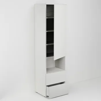 Šatní skříň Vysoká skříň s dvířkem a dvěma zásuvkami s nikou (v. 180 cm)