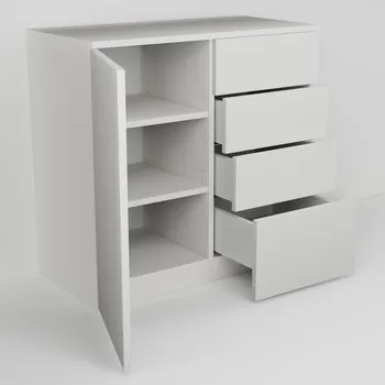 Komoda Komoda vysoká s dvířkem a čtyřmi zásuvkami (v. 96,5cm)