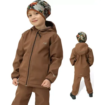 Kojenecká bunda ESITO | Dětská softshellová bunda DUO Brown - hnědá / 104