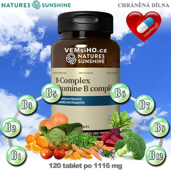 ❤️ NSP Vitamín B Komplex | ZDRAVÁ POKOŽKA, DOBRÝ ZRAK | AKCE: SLEVA - 31 % ❤️ 120 tablet po 1116 mg ❤️ Nature's Sunshine® USA ❤️ VEMsiHO.cz - CHRÁNĚNÁ DÍLNA ❤️ Natures Sunshine ❤️