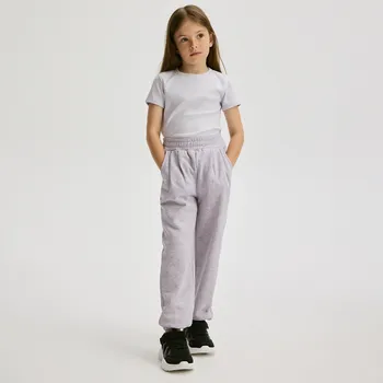 Dívčí kalhoty Reserved - Tepláky se stahovacími lemy - levandulová - 722EG-04M - 722EG-04M-122