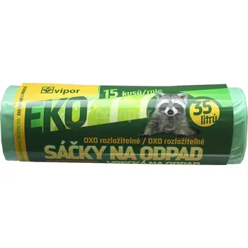 Pytle na odpadky Pytle na odpad 35L/15ks, 50x60cm, 25µm zatahovací OXO EKO zelený